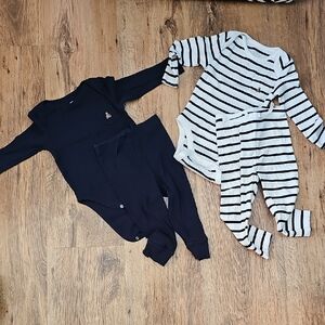 GAP Black and White Striped Kids Bodysuit Set